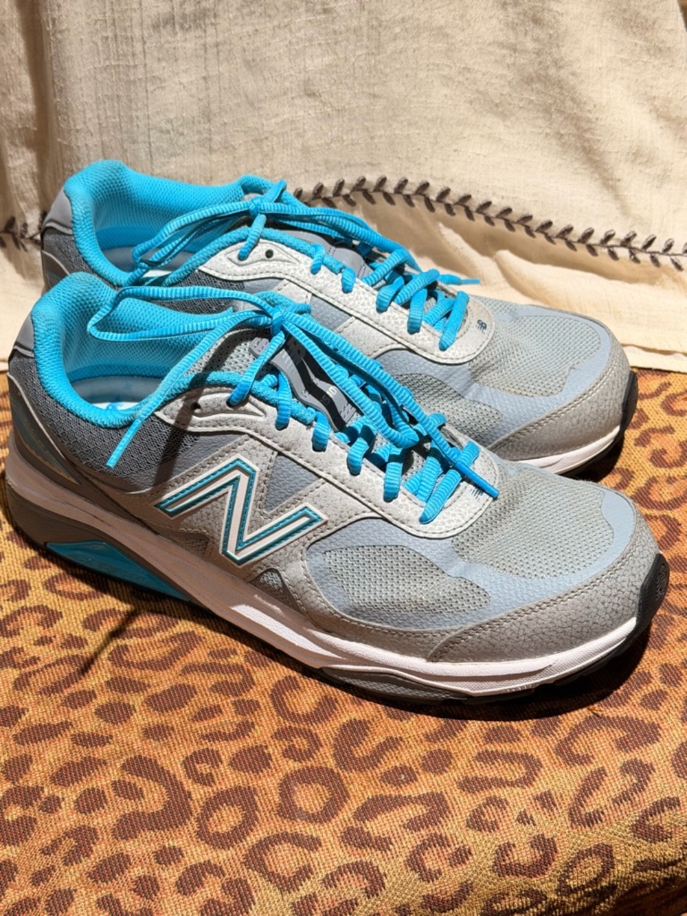 New Balance Gray and Turquoise Athletic Sneakers